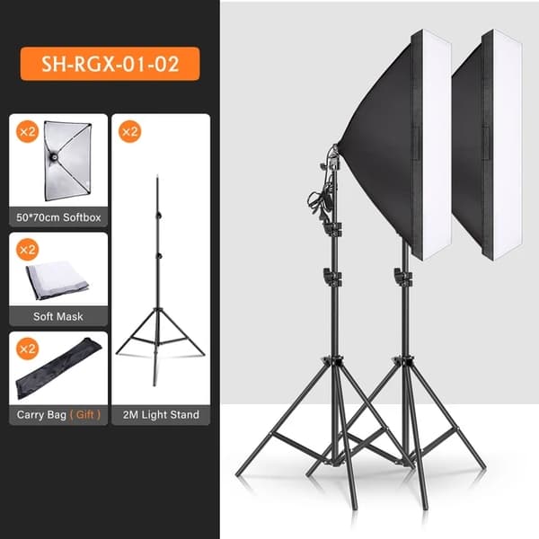 Fotostudie Softbox Belysningskit, Video & YouTube Arm, Kontinuerligt Professionelt Belysning, Kit 2