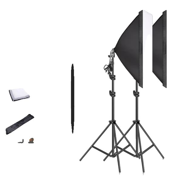 Fotostudie Softbox Belysningskit, Video & YouTube Arm, Kontinuerligt Professionelt Belysning, Kit 2 Kit 2