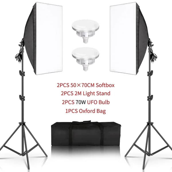 Professionelt fotoudstyr Softbox, E27 fatning lys, studieportrætter og videoptagelse, SH-RGX-01-22