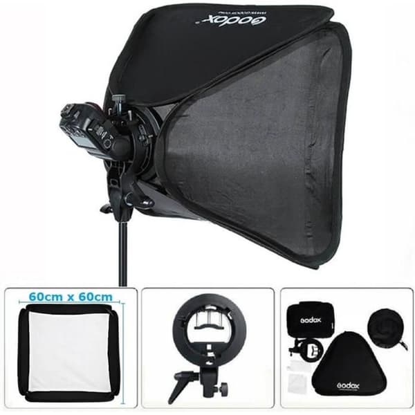 Godox SF-UV 60 - 60 cm x 60 cm Softbox Kit + S-Type Bowens-fäste för SpeedLite-blixt