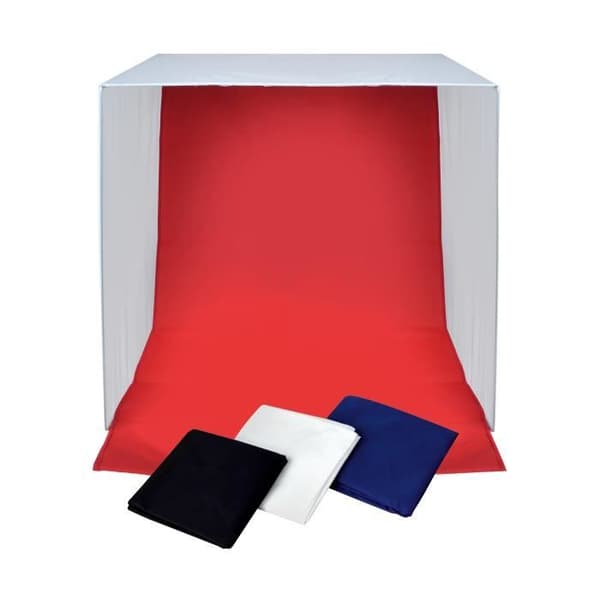 BRESSER BR-2118B mini fotostudio - Fällbart ljustält med lampor, stativ och bakgrunder