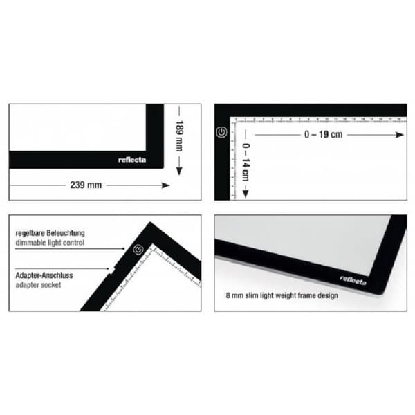 A5 touch LED ljusbord med justerbar ljusstyrka - REFLECTA - 10318 - Vit