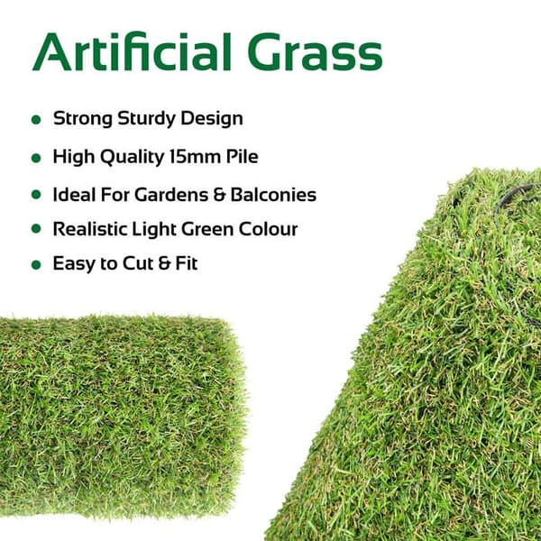 Gazon artificiellt Gardenkraft - 26070 - Rulle av konstgräs Grön 4mx1m 15mm