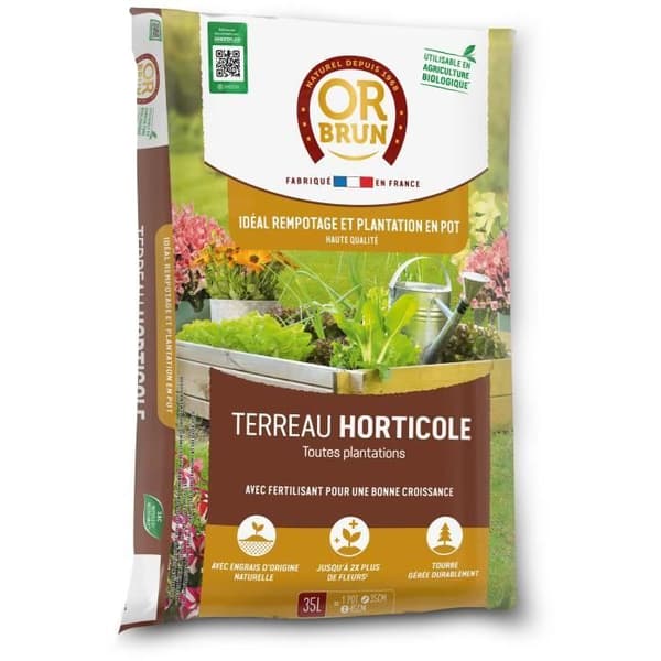 Hortikulturell jord - MÖRK BRUN - OBRTHOR35N - 35 L