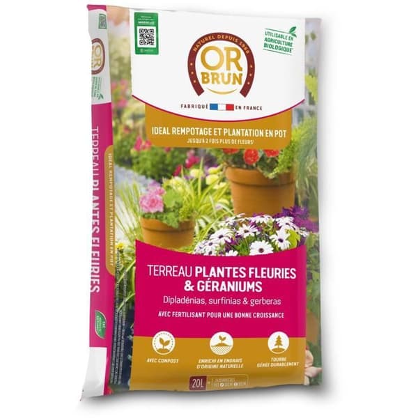 Kukkakasvien ja pelargonioiden multa - TAI RUSKEA - OBRTGER20N - 20 L