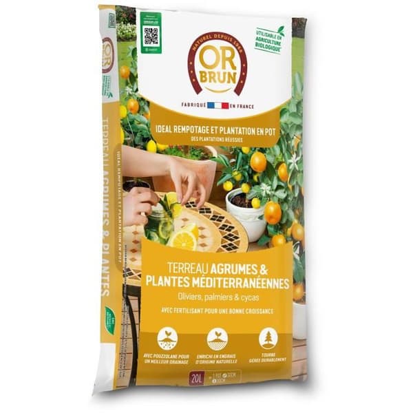 Citrusjord og middelhavsplanter - GYLDENBRUN - OBRTAG20N - 20 L
