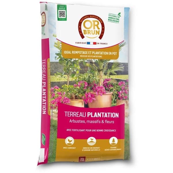 Terrazzaplanteringar - OR BRUN - OBRTPLAN70N - 70 L