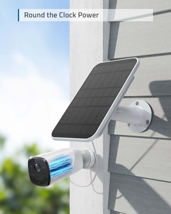 Anker eufyCam Solar Panel Lader solcellepanel, hvit