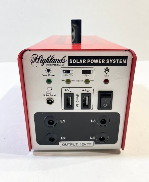 Nödkit, reservel, solcellsdrivet portabelt elverk 10 watt, 84Wh