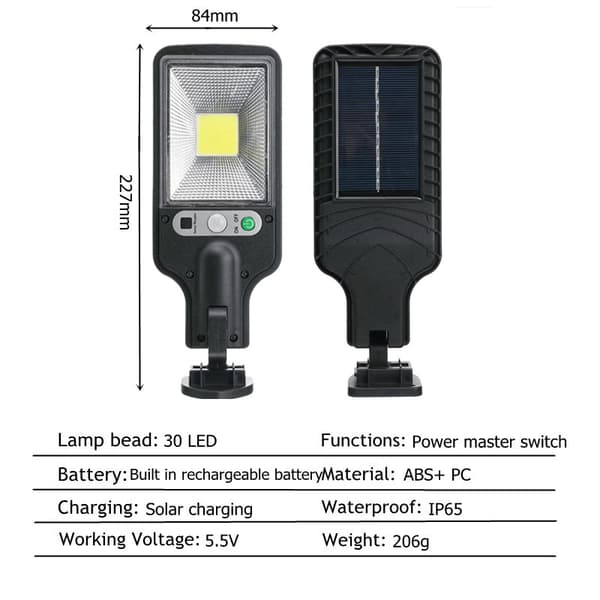 IP65 LED Solar Street Light PIR liiketunnistin Seinä asennettu lamppu Puutarha Ulkona