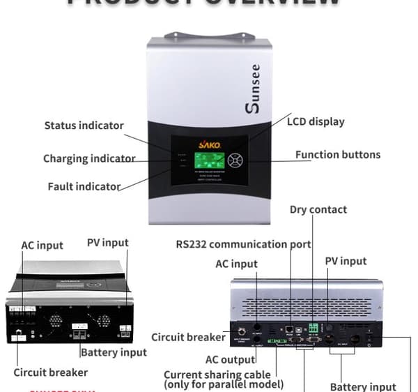 SAKO SUNSEE 1K, 1kw MPPT solar hybrid inverter
