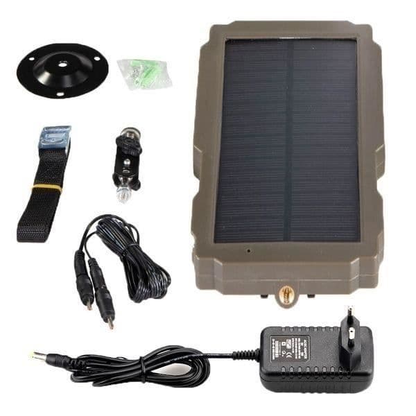 12V solpanel med 5000mA batteri för jaktkamera