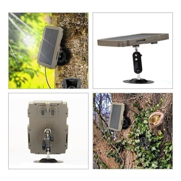 12V solpanel med 5000mA batteri för jaktkamera