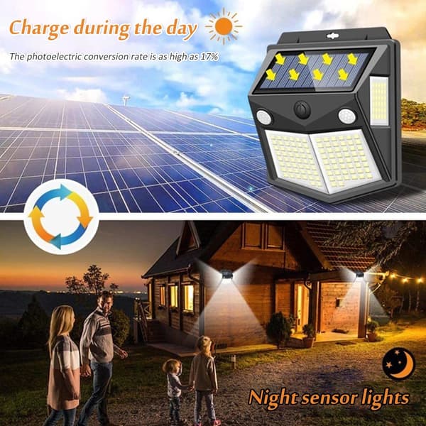 260LED Solar Light Outdoor Solar Light IP65 Vandtæt Bevægelsessensor Have Yard