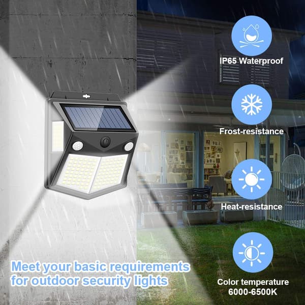260LED Solar Light Outdoor Solar Light IP65 Vandtæt Bevægelsessensor Have Yard