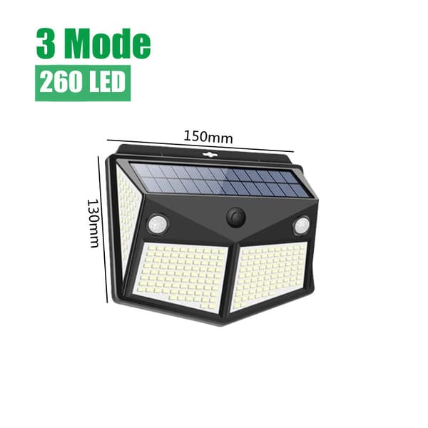 260LED Solar Light Outdoor Solar Light IP65 Vandtæt Bevægelsessensor Have Yard