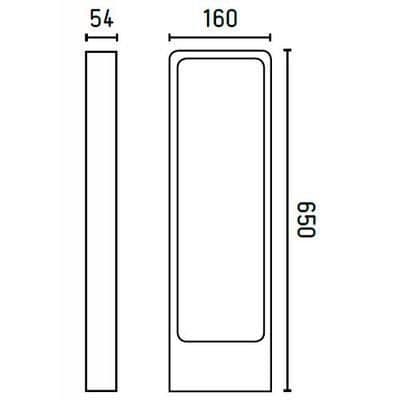 Mörkgrå LED utomhusvägglampa 5W H65cm - FARO