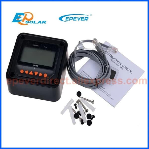 Solregulator, WIFI-anslutning, RS485-kompatibilitet, Svart MT50