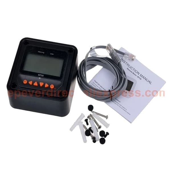 Solregulator, WIFI-anslutning, RS485-kompatibilitet, Svart MT50