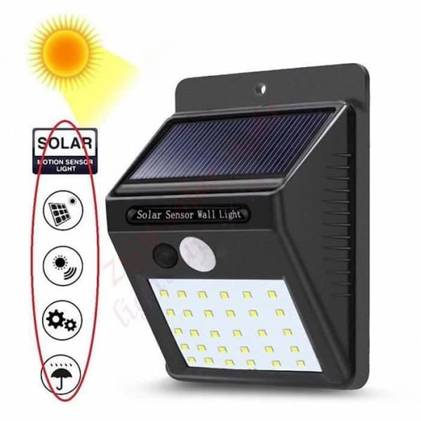 1-4 stycken LED solarljus utomhusbelysning för trädgård säkerhetslampa pro - Modell: YX03-30-1M-4pcs 3 lägen - MITYNDB03507