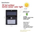 Miniatyrbild 2 av 4: 1-4 stycken LED solarljus utomhusbelysning för trädgård säkerhetslampa pro - Modell: YX03-30-1M-4pcs 3 lägen - MITYNDB03507