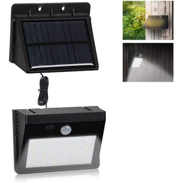 RUMOCOVO®Outdoor Solar Lights, 30 LED, vattentät, med säkerhets PIR-rörelsesensor, 3 ljuslägen-6w-2PCS
