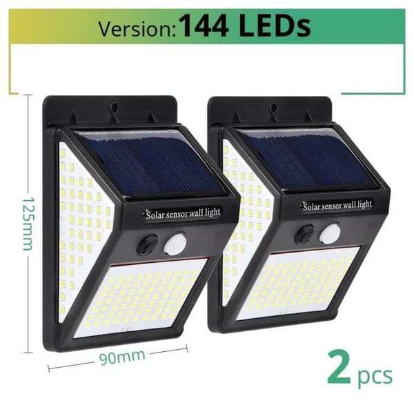 30 LED Solar utomhus gatubelysning med PIR rörelsesensor - Svart