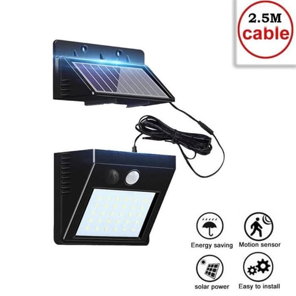 30 LED-solljus med PIR-rörelsesensor, vattentätt, dekorativt utomhusljus oskiljbar 4st 30 LED-lampor -WILM1729
