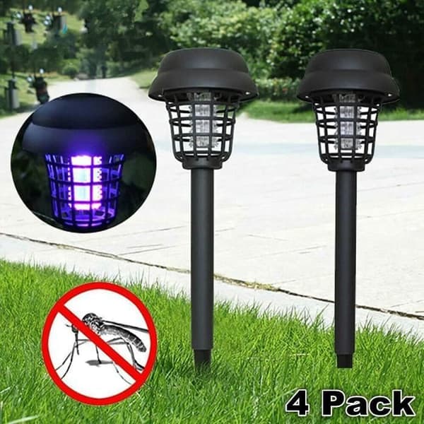 Set med 4 solcellsmyggdödarlampor för trädgård, gräsmatta, soldriven LED-lampa, insektsmedel (4 lampor[H2184]