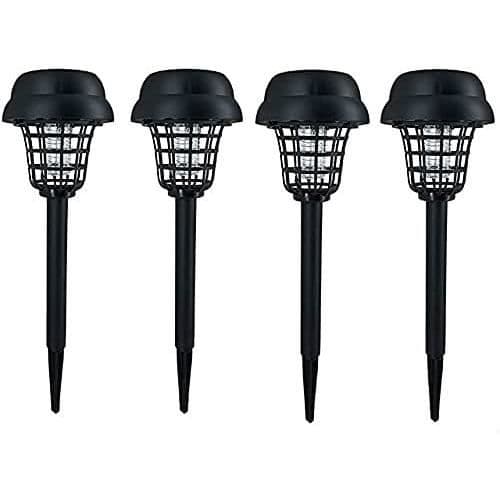 Set med 4 solcellsmyggdödarlampor för trädgård, gräsmatta, soldriven LED-lampa, insektsmedel (4 lampor[H2184]
