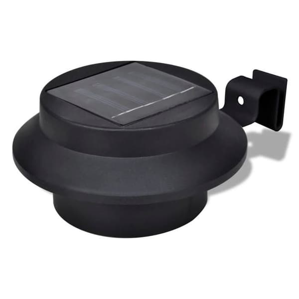 Solfjärrande 3 LED-lampa för staket / ränna / trädgård Svart 6 st 41180