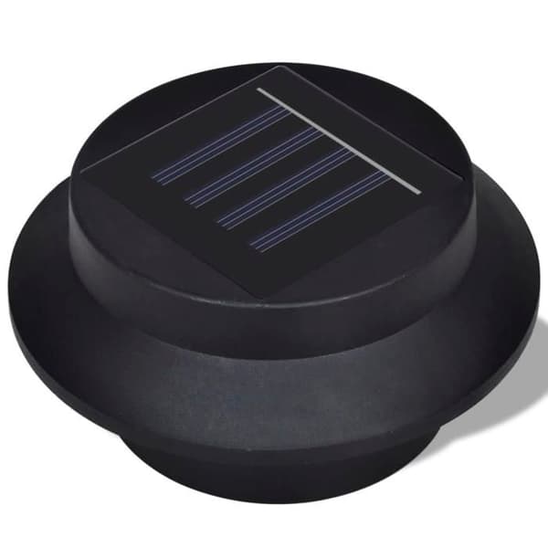 Solfjärrande 3 LED-lampa för staket / ränna / trädgård Svart 6 st 41180