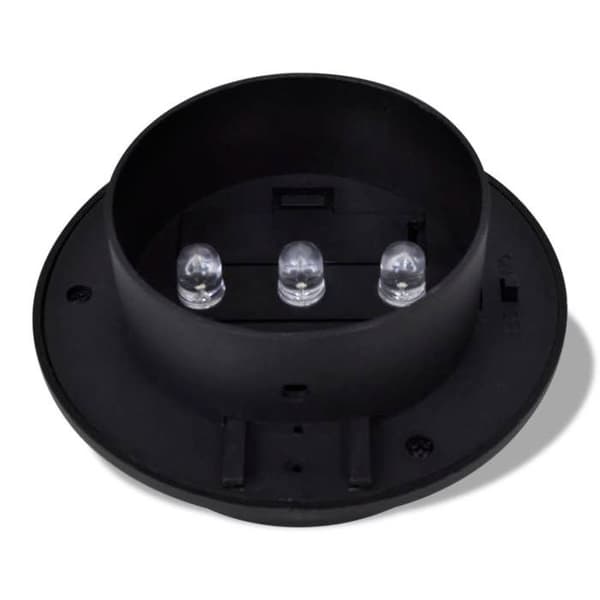 Solfjärrande 3 LED-lampa för staket / ränna / trädgård Svart 6 st 41180