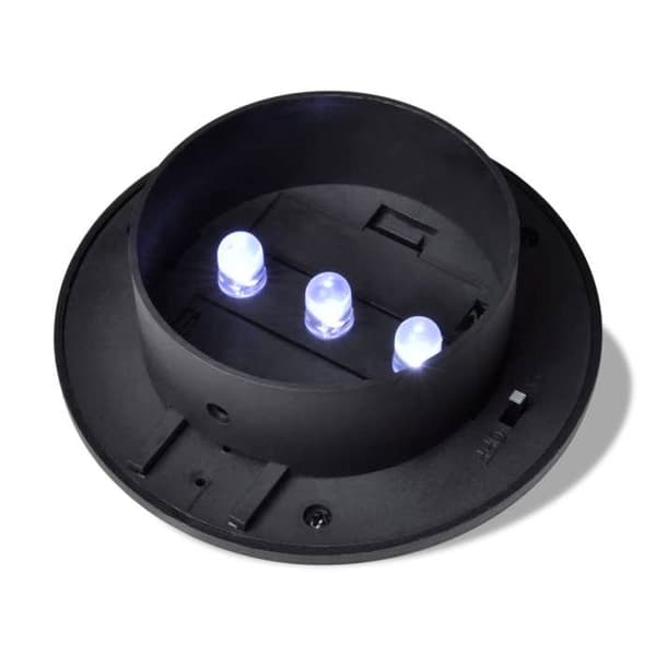 Solfjärrande 3 LED-lampa för staket / ränna / trädgård Svart 6 st 41180