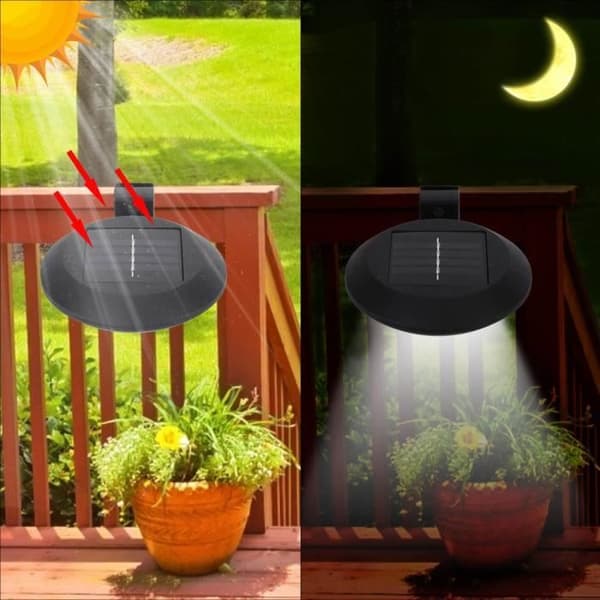 AYNEFY Solar Fence Light Waterproof 9LED Solar Gutter Lights Staket Light Vägglampor för