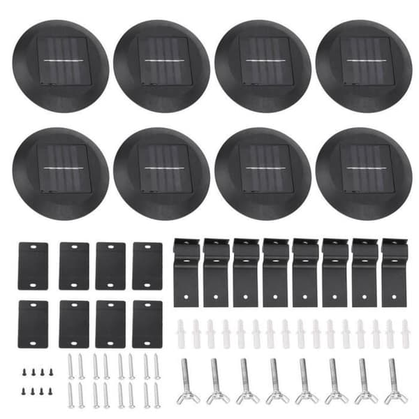 AYNEFY Solar Fence Light Waterproof 9LED Solar Gutter Lights Staket Light Vägglampor för