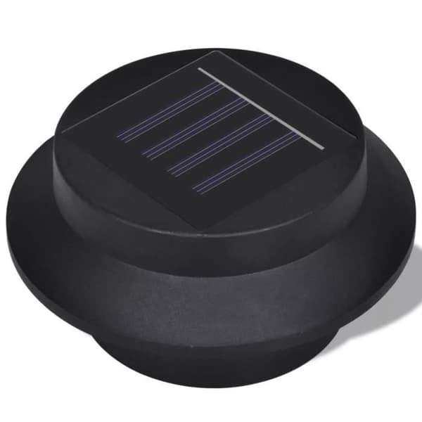 WXS Solar Lights 6st för rännstängsel Svart 12 x 6,35cm Slitstark plast