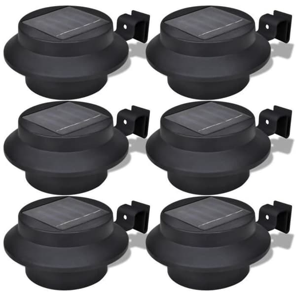WXS Solar Lights 6st för rännstängsel Svart 12 x 6,35cm Slitstark plast