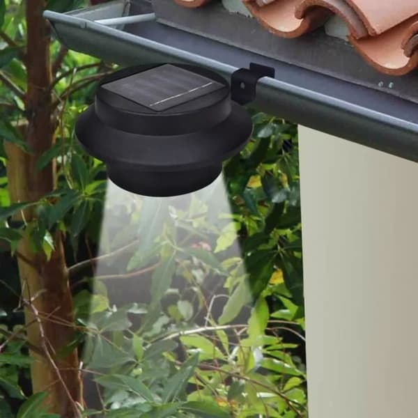 WXS Solar Lights 6st för rännstängsel Svart 12 x 6,35cm Slitstark plast