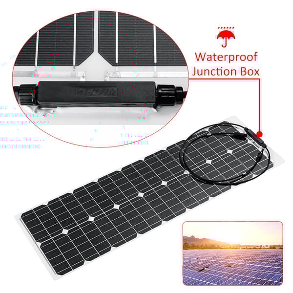 50W 18V solenergipanel Monokristallint kisel Halvflexibel hemelektricitet