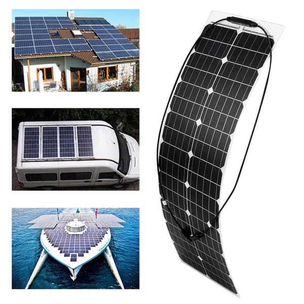 50W 18V solcellepanel Monokrystallinsk silicium Semi-fleksibel hjemmeelektricitet