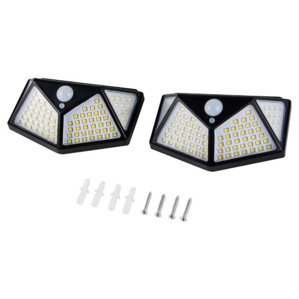 2-pack 100 LED utomhussolljus Rörelsesensor Vägglampa