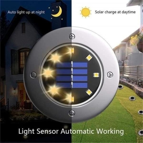 8 st Solar Utomhusbelysning 8 LED - Varm Vit Solar Mark Lampor för utomhus, trädgård, terrass, gräsmatta