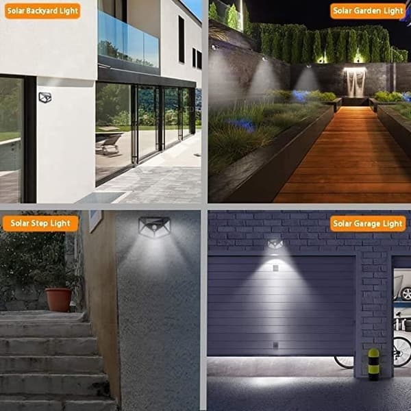 Utomhussollampa 2-pack 100 LED 1200 mAh Regntät utomhusbelysning 120° Solljusrörelsesensor 120°