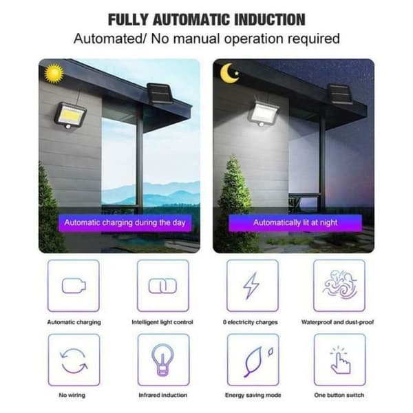 Utomhussollampa - MINGMEI - 100 LED - Rörelsesensor - Vattentät - 5 m kabel