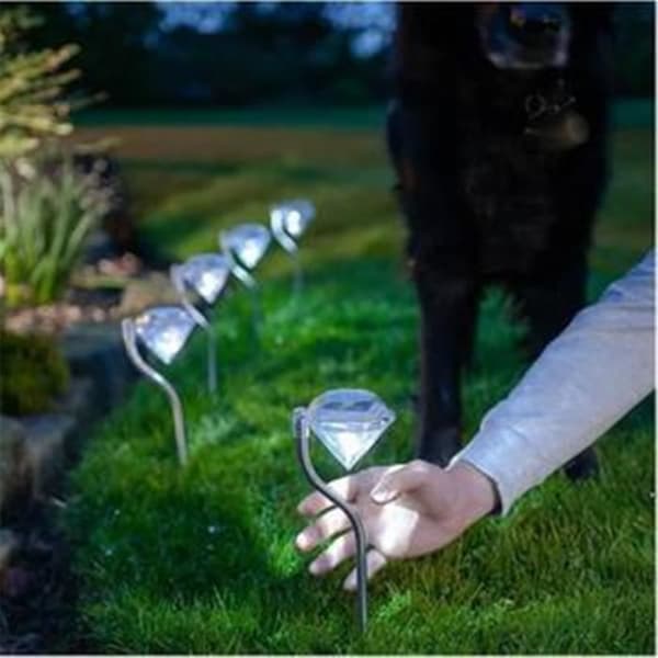 Color Changing Diamond Solar Lamp - Ny - 30cm - Vit - Batteri