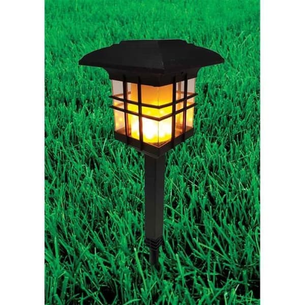 Solarlampa för trädgård med flameffekt - GENERIC - Svart - Integrerad LED - Solenergi - Samtida