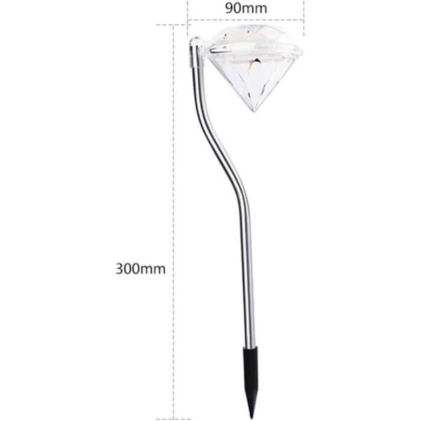 LED Solar Lampa Diamantfärger Ändra ljus Dekoration Trädgård Uteplats Pathway-4 st