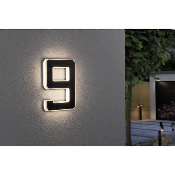 Solcellsbelysning för husnummer - PAULMANN - 79850 - Integrerad LED - Svart - Metall
