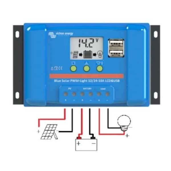 VICTRON SOLAR REGULATOR PWM 12/24-20A LCD&amp;USB